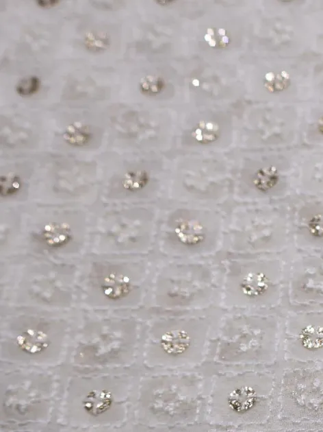 Viscose Georgette Embroidered Fabric with 5mm Light Glitter Sequins #11242 thumb 5